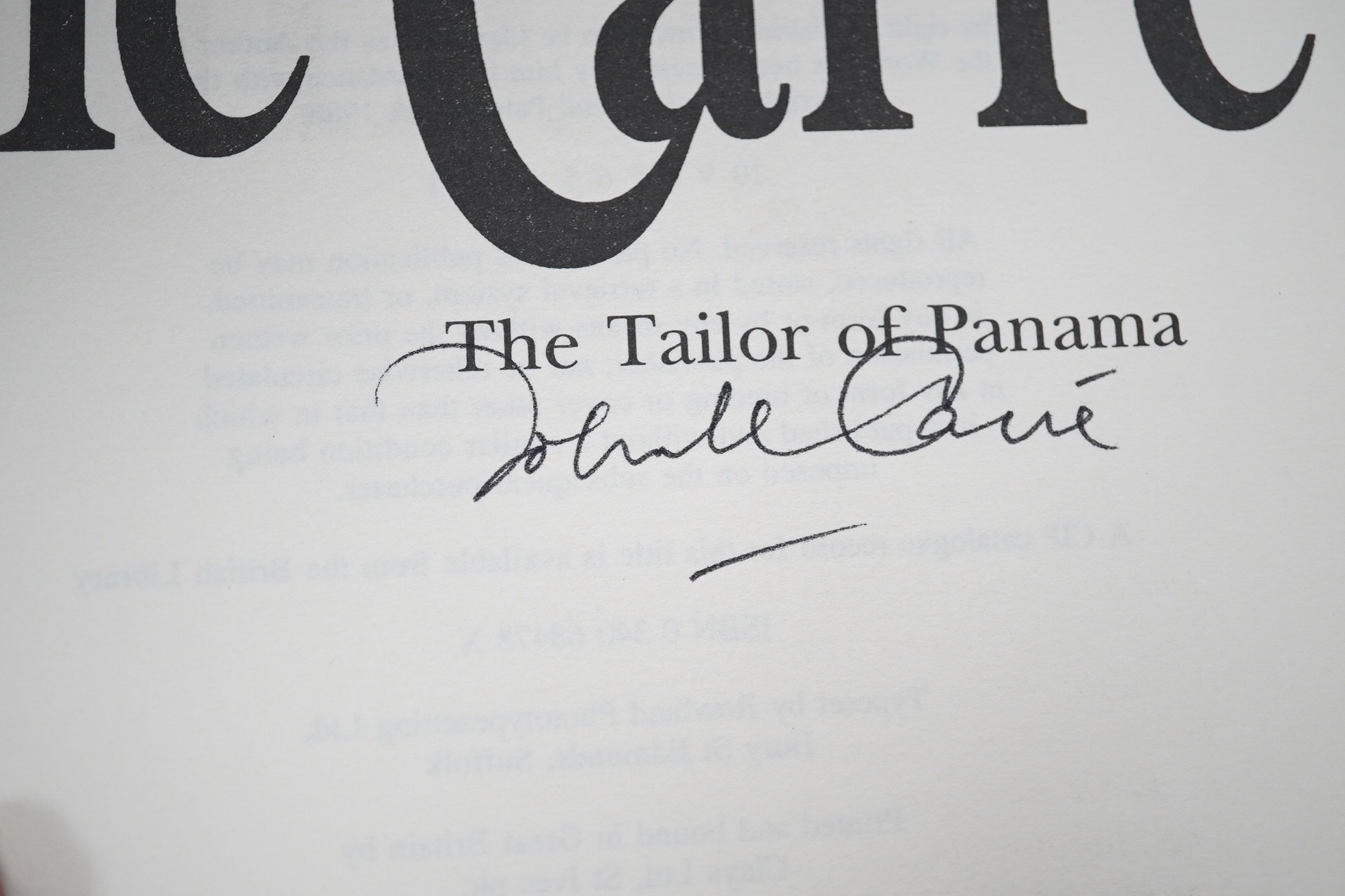 Le Carré, John - The Naive and Sentimental Lover. First Edition (signed by author). publisher's cloth and d/wrapper. Hodder and Stoughton, 1971; Le Carré, John - The Tailor of Panama. First Edition (signed by author). 2